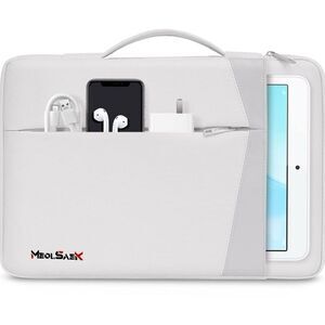 White Tablet Sleeve with Handle and Storage by